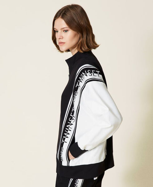 ⚡Felpa in maglia bicolore con logo