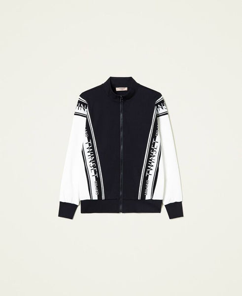 ⚡Felpa in maglia bicolore con logo