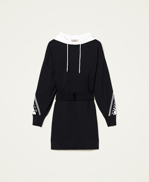 ⚡Abito in maglia bicolore con logo