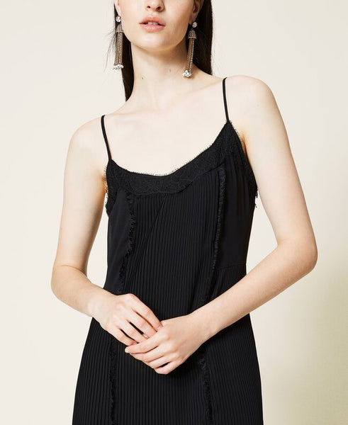 ⚡Abito lungo in chiffon con pizzo