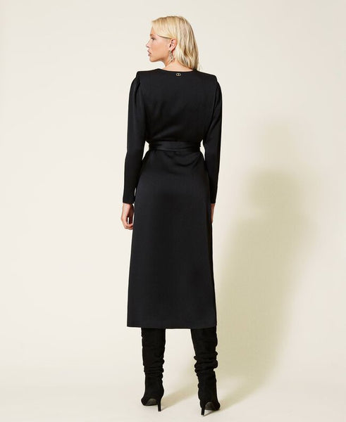 ⚡Abito lungo in cady envers satin