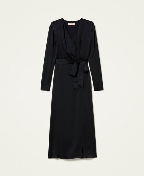 ⚡Abito lungo in cady envers satin