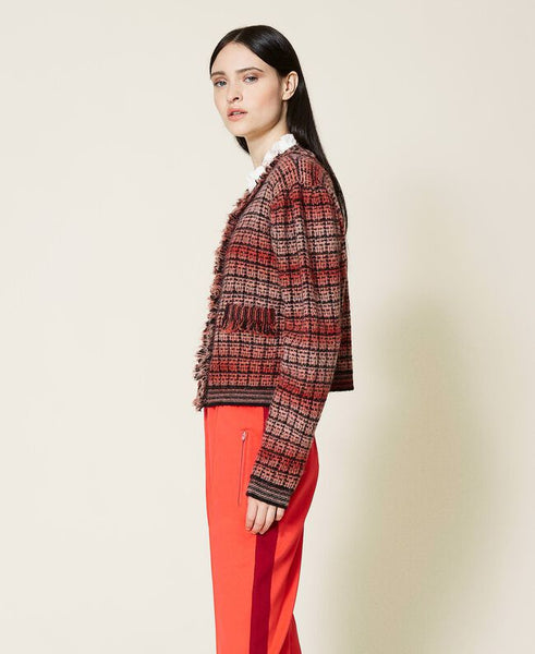 ⚡Giacca in misto alpaca jacquard check