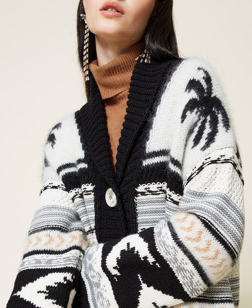 ⚡Cardigan jacquard in misto lana