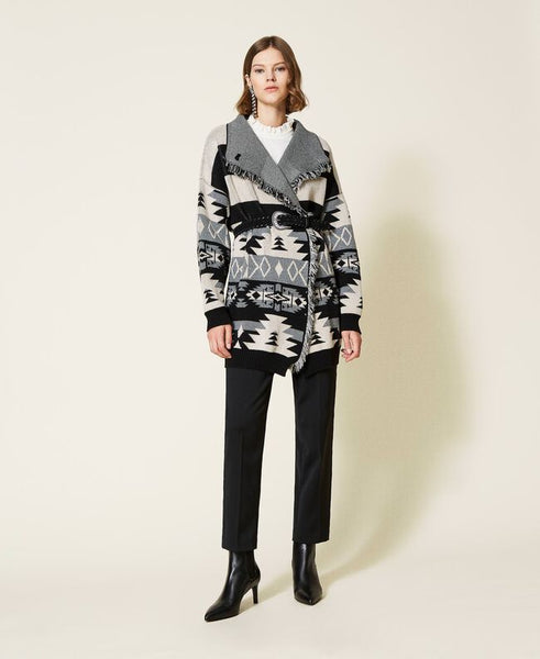⚡Cardigan jacquard con frange