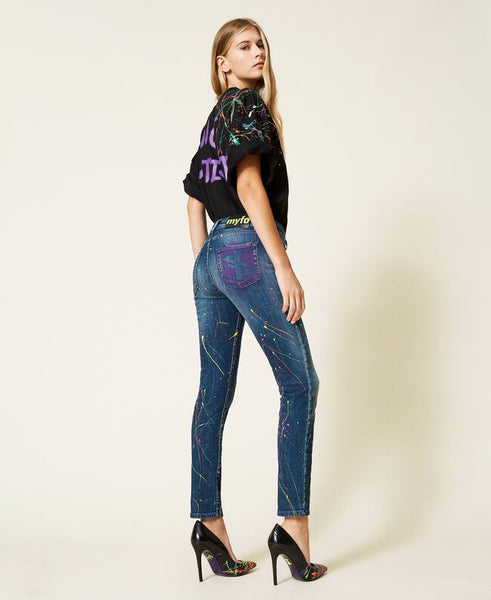 Jeans skinny MYFO dipinti a mano