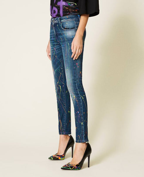 Jeans skinny MYFO dipinti a mano