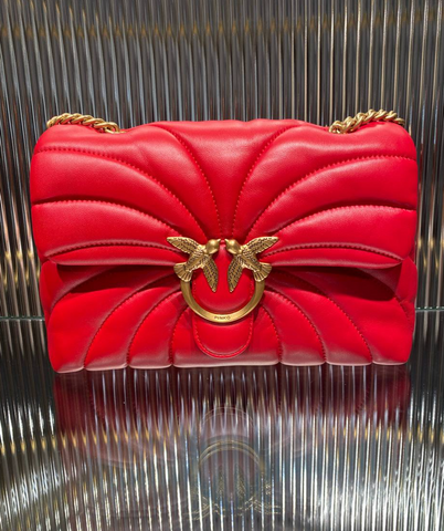 Borsa a tracolla grande Love Bag Puff trapunta farfalla