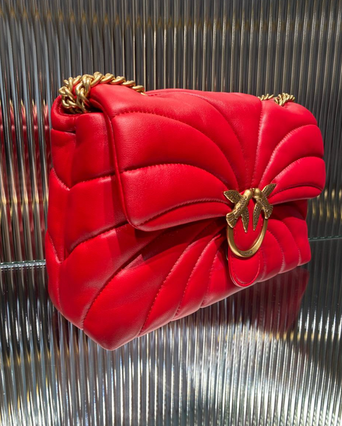 Borsa a tracolla grande Love Bag Puff trapunta farfalla