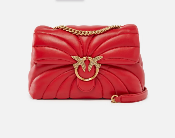 Borsa a tracolla grande Love Bag Puff trapunta farfalla