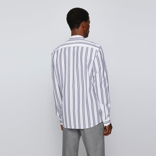 BOSS - camicia Jordi - fitted cut - 100% cotone - navy e bianco