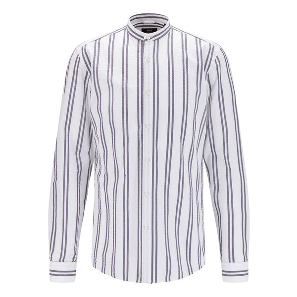 BOSS - camicia Jordi - fitted cut - 100% cotone - navy e bianco