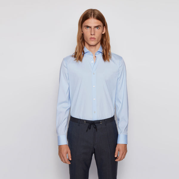 BOSS - camicia Jason - fitted cut - blu