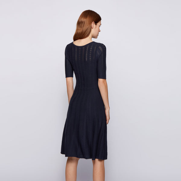 BOSS - abito Feli - fitted cut - blu scuro