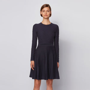 BOSS - abito Fedressy - cotone - blu scuro