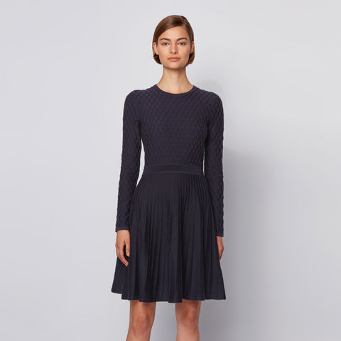 BOSS - abito Fedressy - cotone - blu scuro
