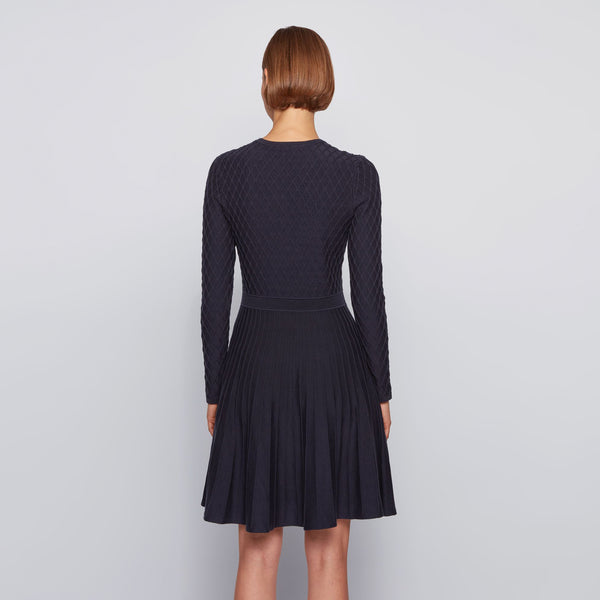 BOSS - abito Fedressy - cotone - blu scuro