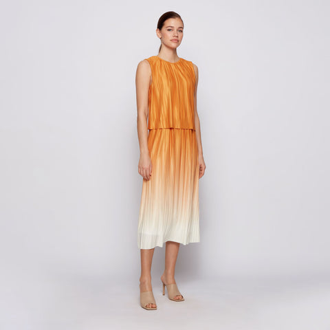 BOSS - abito Ezzica - regular fit - arancione e panna