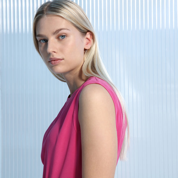BOSS - blusa Chantisa - regular fit - 100% seta - rosa
