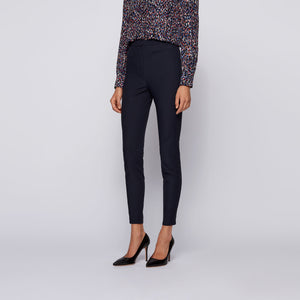 BOSS - pantaloni Talungy - fitted cut - blu scur