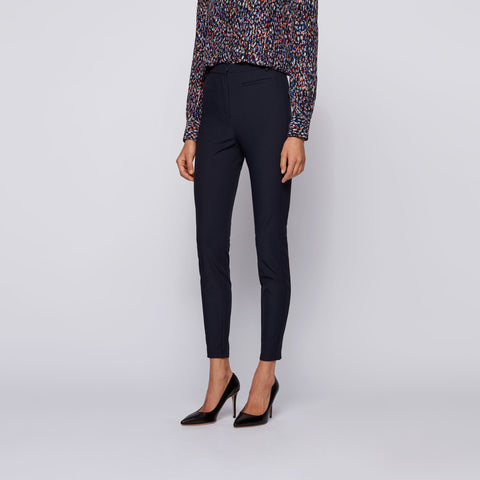BOSS - pantaloni Talungy - fitted cut - blu scur