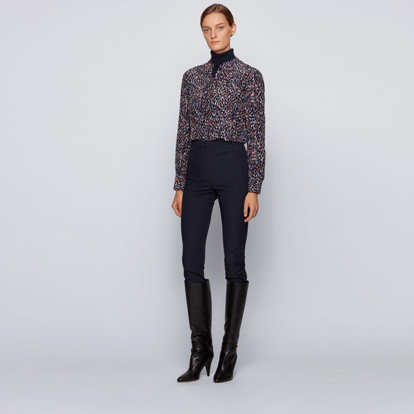 BOSS - pantaloni Talungy - fitted cut - blu scur