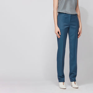 BOSS - pantaloni Titana - regular fit - 100% lana - blu petrolio