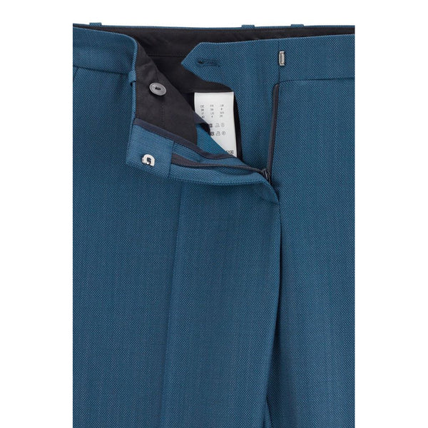 BOSS - pantaloni Titana - regular fit - 100% lana - blu petrolio