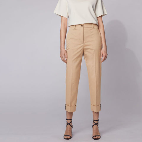 BOSS - pantaloni Tachino - relaxed fit - cotone - beige