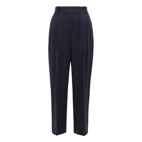 BOSS - pantaloni Tayamana - relaxed fit - lana - blu scuro