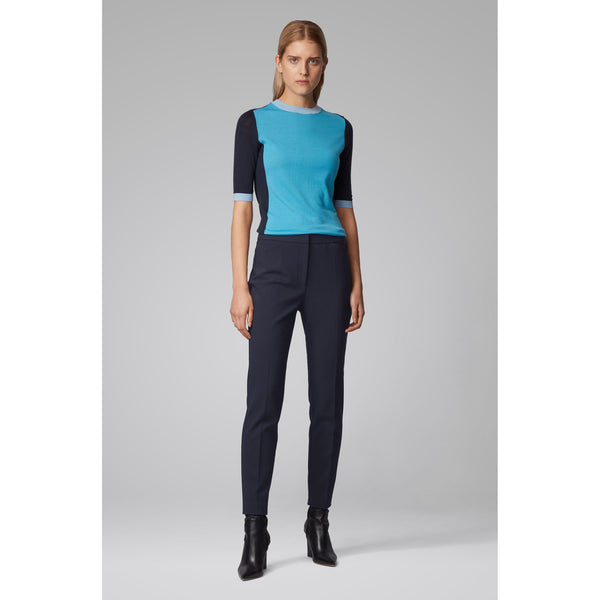 BOSS - pantaloni Tanito - fitted cut - blu scuro
