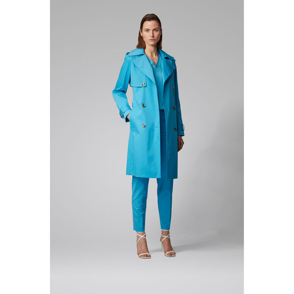 BOSS - blusa Ivala - regular fit - seta - blu