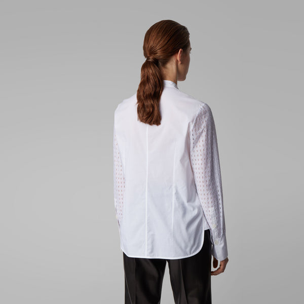 BOSS - blusa Iacrux - regular fit - 100% cotone - bianco