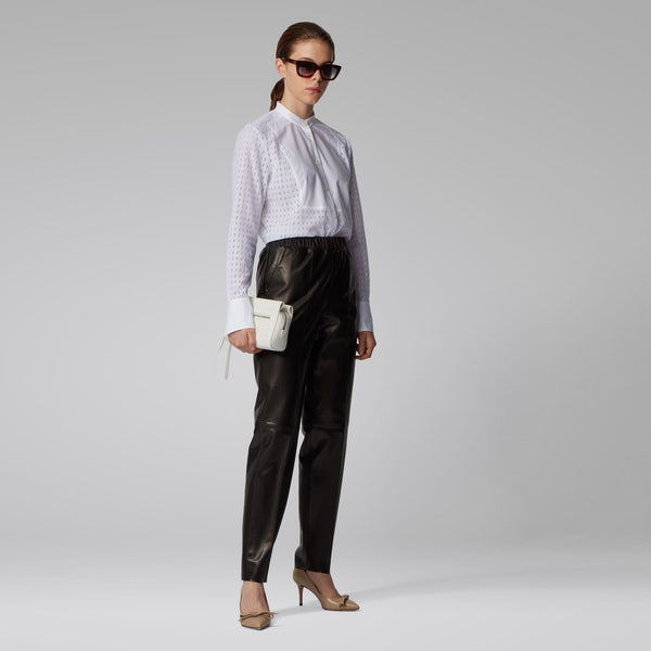 BOSS - blusa Iacrux - regular fit - 100% cotone - bianco