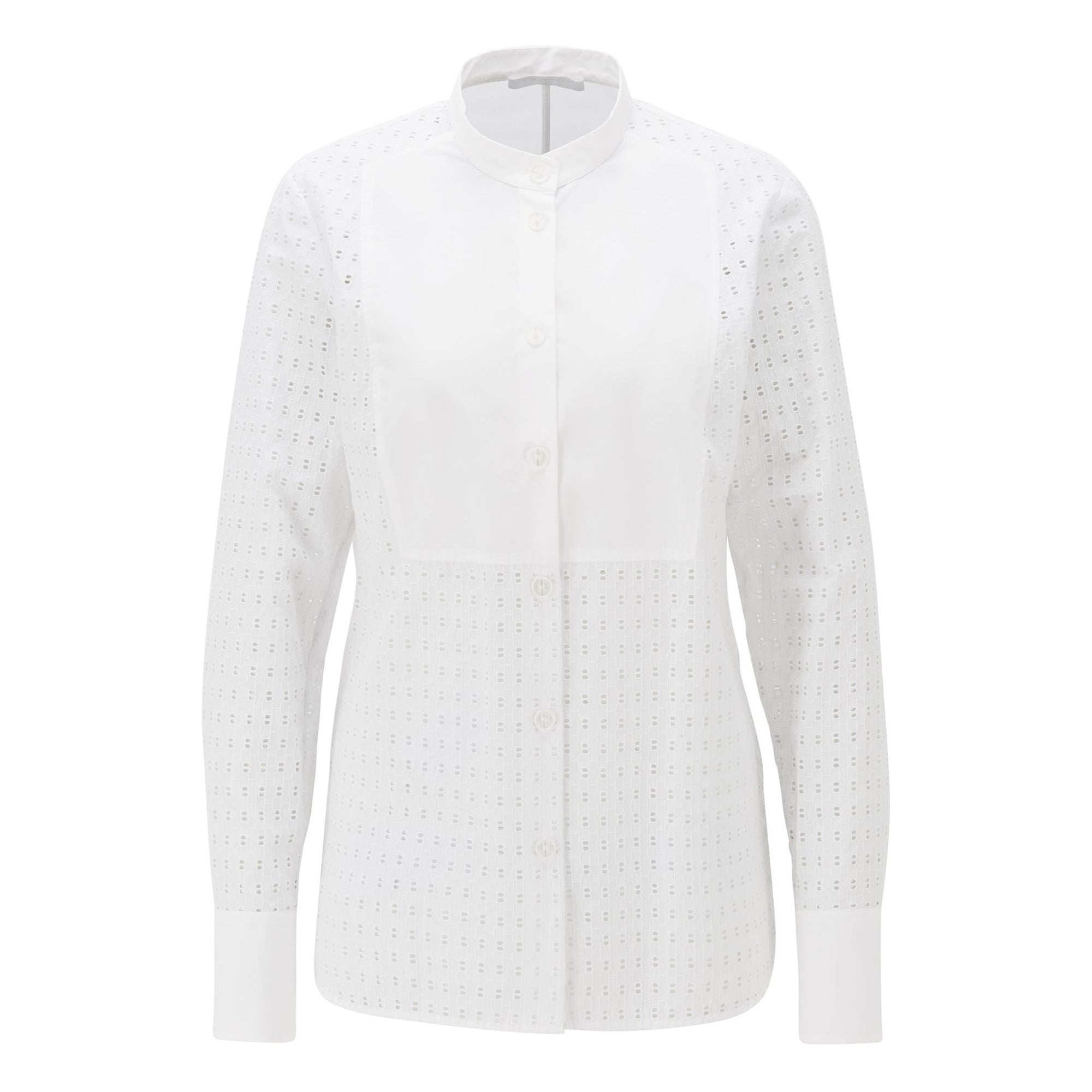 BOSS - blusa Iacrux - regular fit - 100% cotone - bianco