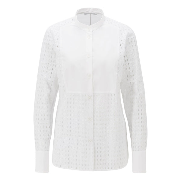 BOSS - blusa Iacrux - regular fit - 100% cotone - bianco