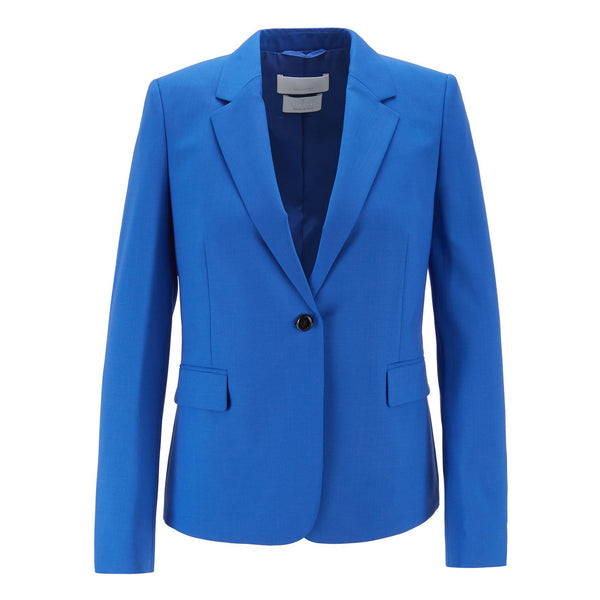 BOSS - blazer Jeniver - regular fit - lana - blu