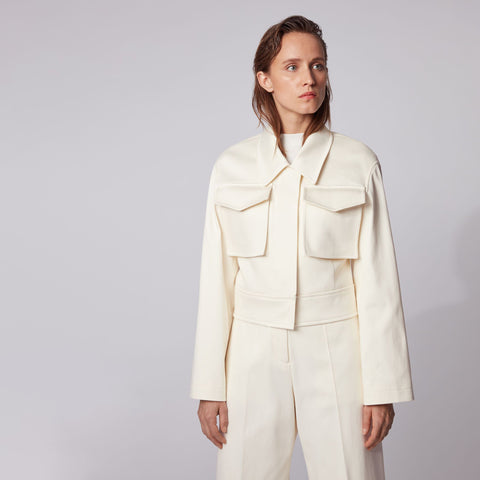 BOSS - blazer Jafielena - relaxed fit - cotone - crema
