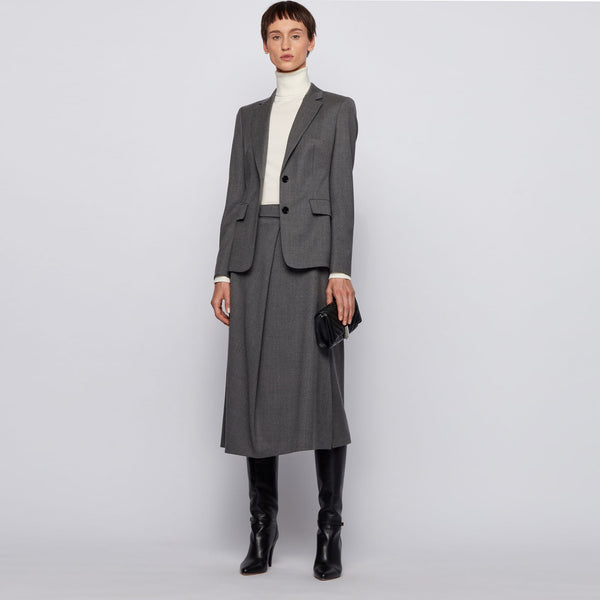 BOSS - blazer Jabielle - regular fit - lana - grigio