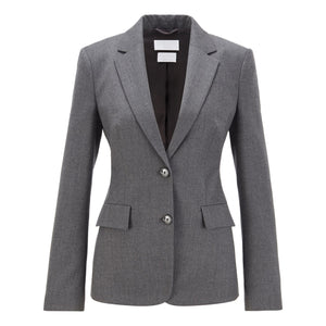 BOSS - blazer Jabielle - regular fit - lana - grigio