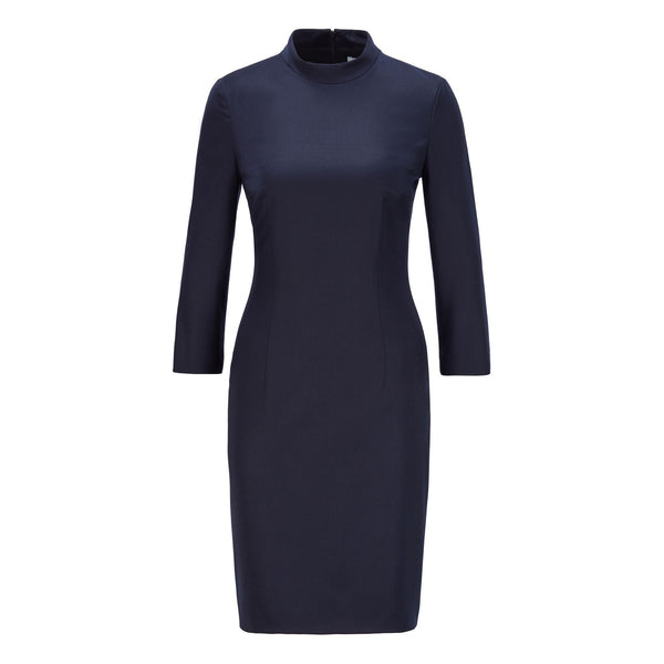 BOSS - abito Dadena - regular fit - lana - blu scuro