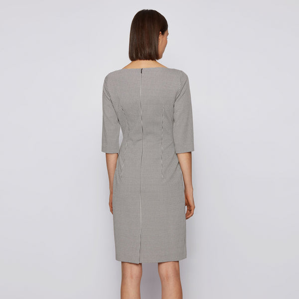 BOSS - abito Dokos - fitted cut - beige e nero