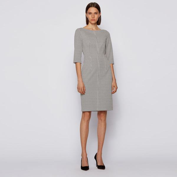BOSS - abito Dokos - fitted cut - beige e nero