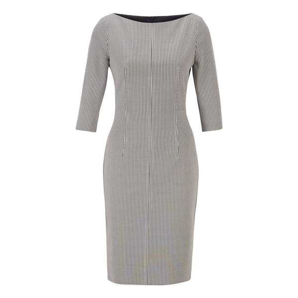 BOSS - abito Dokos - fitted cut - beige e nero