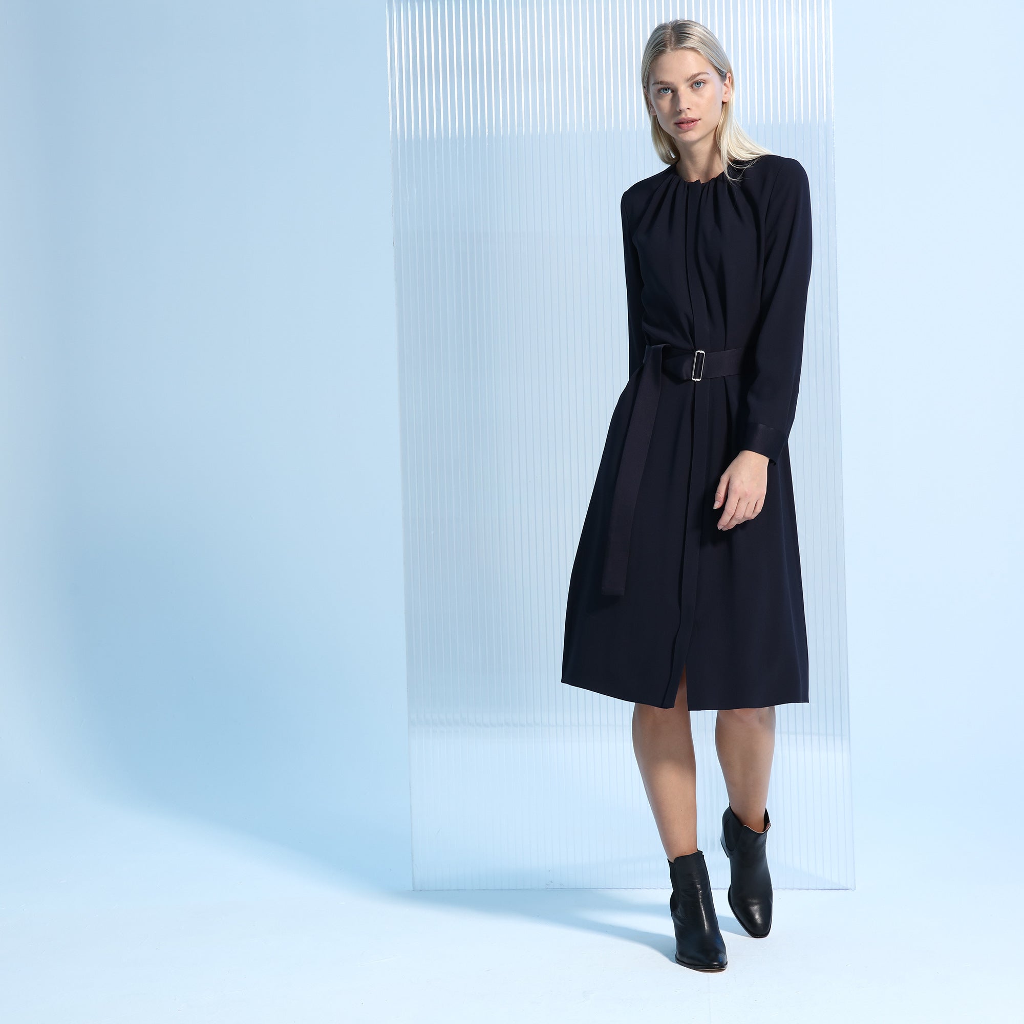 BOSS - abito Dibanora - regular fit - blu scuro