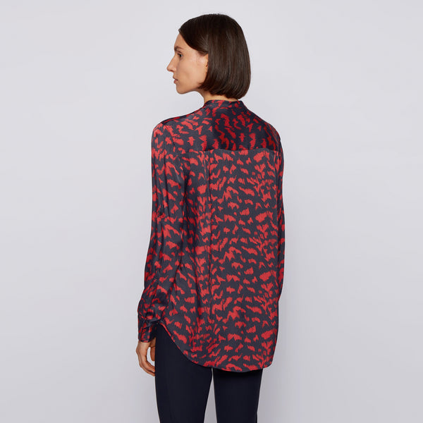 BOSS - Blusa Befelize - blu scuro e rosso