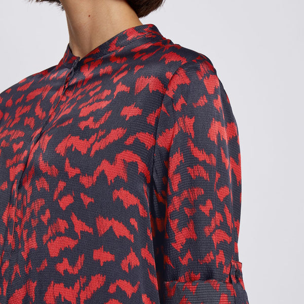BOSS - Blusa Befelize - blu scuro e rosso