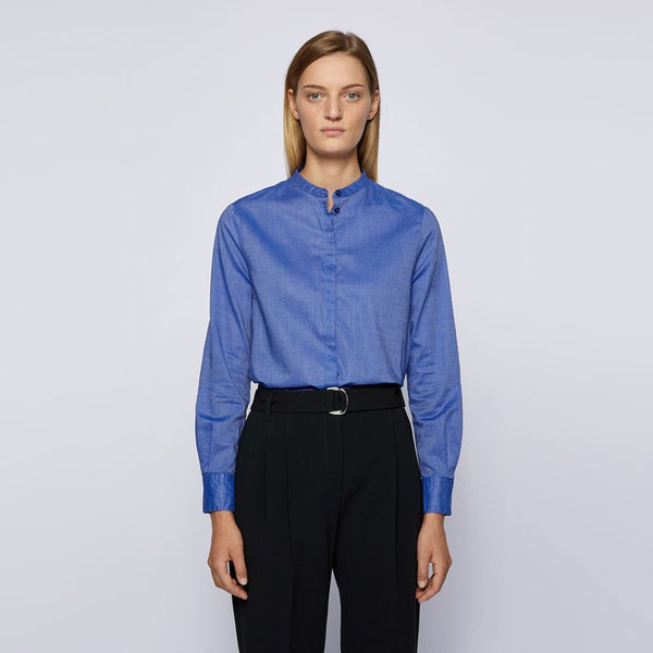 BOSS - blusa Befelize - tailored fit - blu