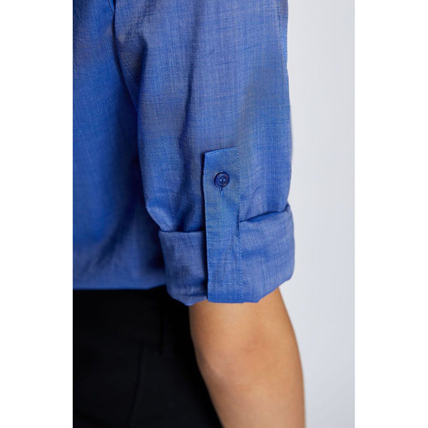 BOSS - blusa Befelize - tailored fit - blu