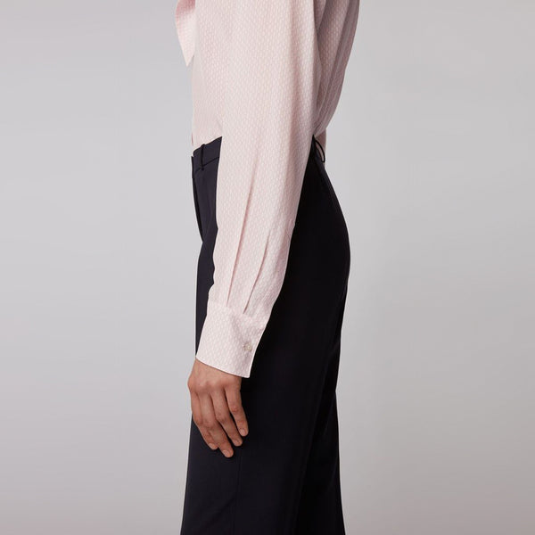 BOSS - blusa Batus - tailored fit - 100% seta - rosa cipria